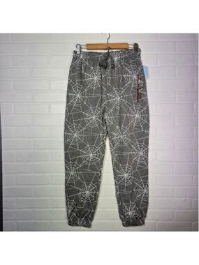 Doe Gray spider Print Jogger Pants Grey White Size XS